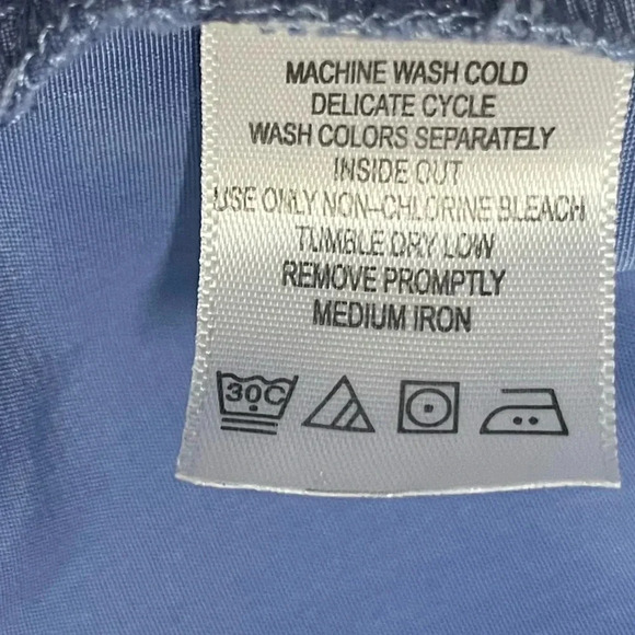 Only Necessities Blue Button-Up Blouse - Size 30W - Picture 4 of 7